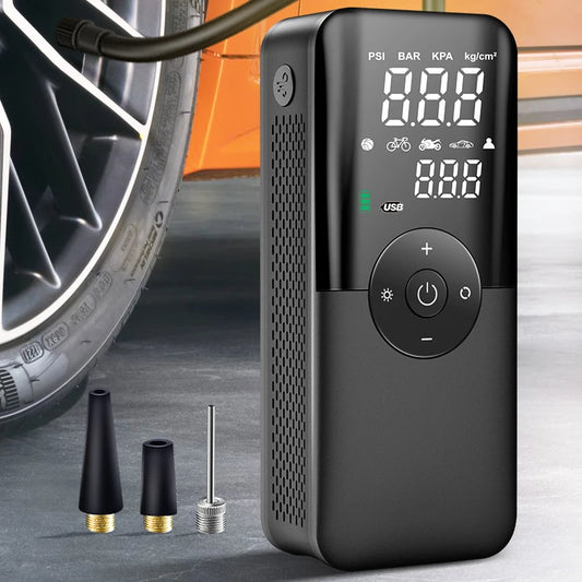 CARSUN Cordless Rechargeable Tire Inflator – Portable Digital Air Pump for Car, Motorcycle, Bicycle & Sports Balls