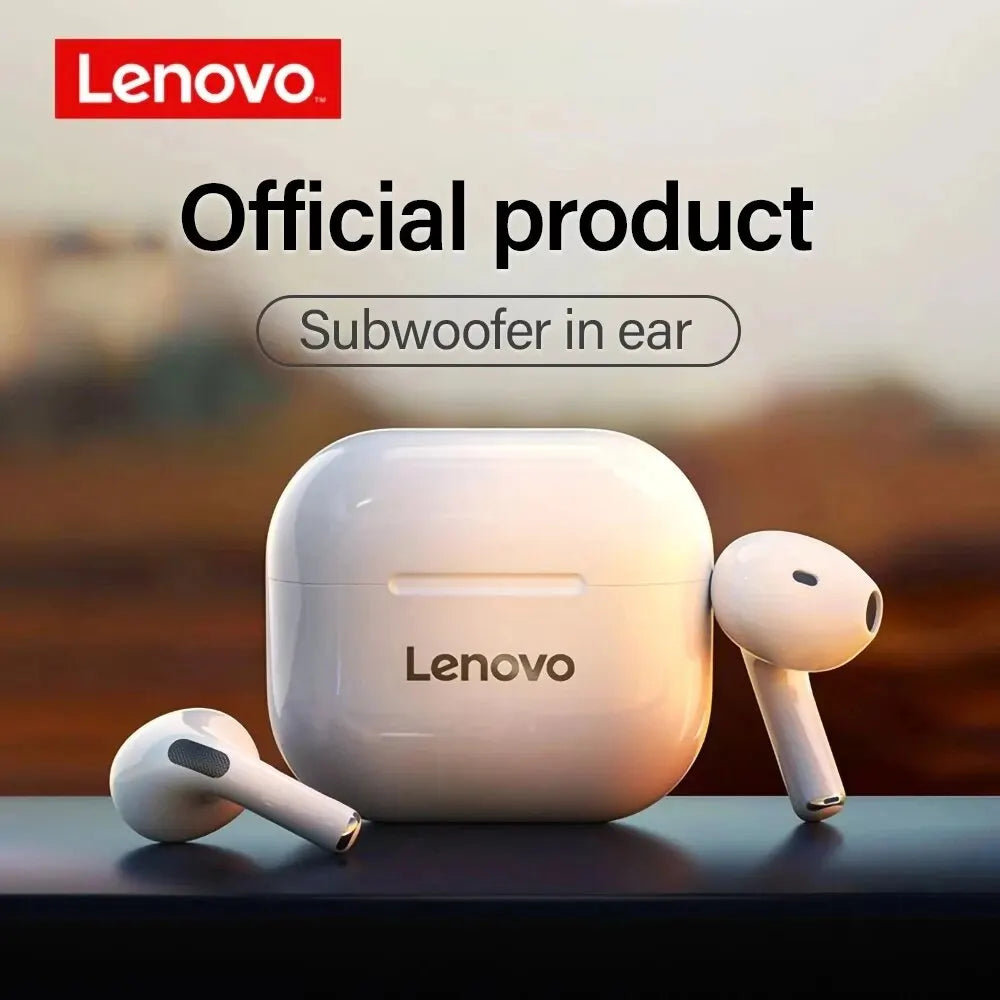 Lenovo LP40 TWS Bluetooth 5.0 Earbuds - Bass Touch Control, Noise Reduction, Long Battery Life