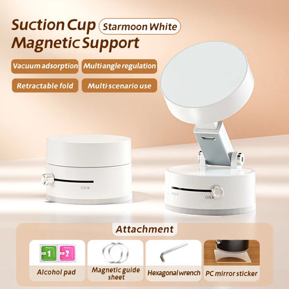 Mini Vacuum Magnetic Phone Holder | Double-Sided Suction, Foldable Stand for iPhone & Android