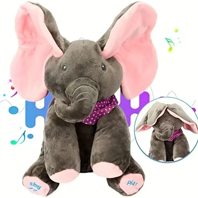 Plush Singing Elephant Toy – Animated Stuffed Animal with Moving Ears, Perfect Baby Gift