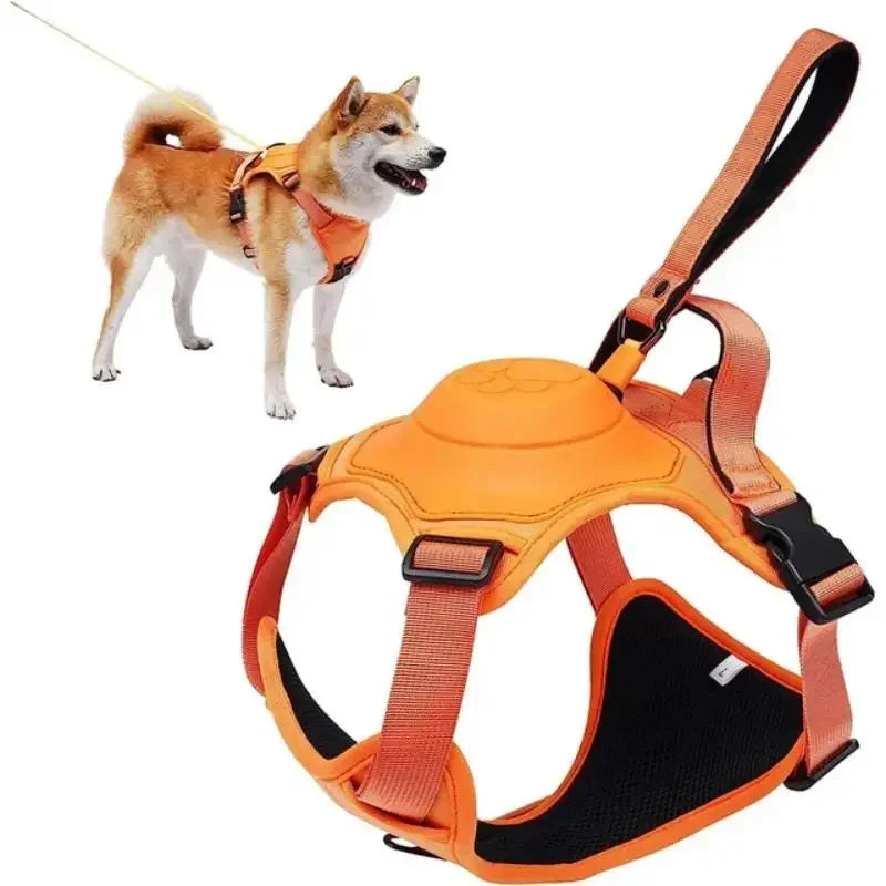 Adjustable Dog Harness with Retractable Leash for Large Dogs | Comfortable Anti-Slip Soft Handle