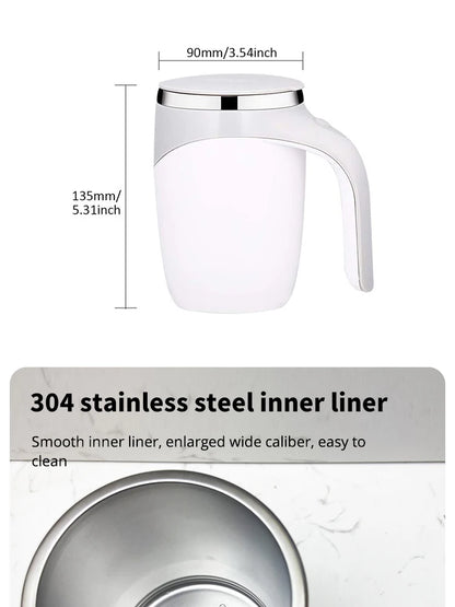 Rechargeable Automatic Stirring Mug – Portable Electric Stainless Steel Cup for Coffee & Drinks