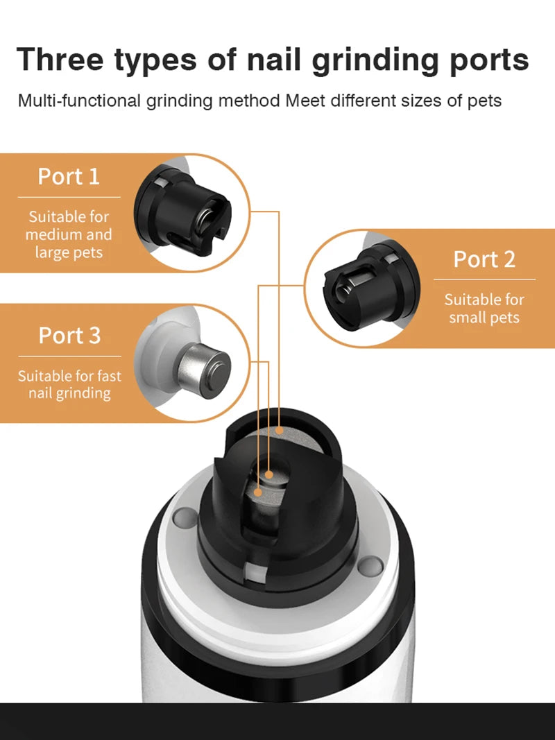 USB Rechargeable Electric Pet Nail Grinder – LED Light Grooming Trimmer for Cats & Dogs