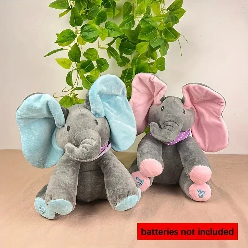 Plush Singing Elephant Toy – Animated Stuffed Animal with Moving Ears, Perfect Baby Gift