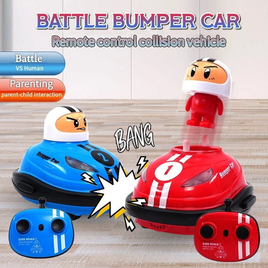 RC Super Battle Bumper Car Toy with 2.4G Remote - Pop-up Doll, Light, Ejection & Crash Bounce - Ideal for Kids & Parenting Gifts