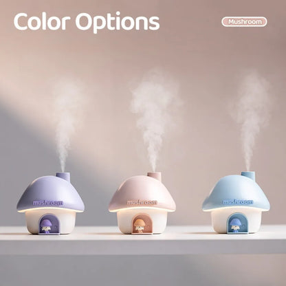 300ml Mini Essential Oil Aroma Diffusers Colourful Lighting Cute Mushroom House Home Ultrasonic Humidifier