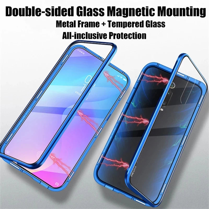 360°Full Protection Metal Magnetic Double-Sided Glass Phone Case For Samsung A55 A54 A52 S23 S22 S24 S25 Ultra Edge Plus S20 FE