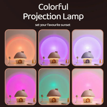 300ml Mini Essential Oil Aroma Diffusers Colourful Lighting Cute Mushroom House Home Ultrasonic Humidifier