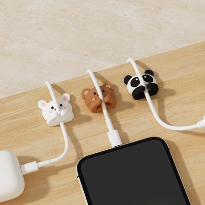 WORTHBUY Cute Desktop Cable Organizer Holder Winder Clips Desk Self-Adhesive Mobile Phone Data Cable Management Wire Cord Holder