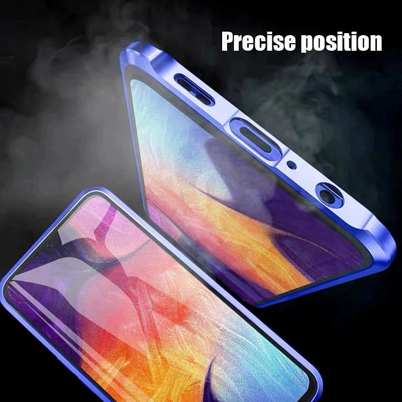 360°Full Protection Metal Magnetic Double-Sided Glass Phone Case For Samsung A55 A54 A52 S23 S22 S24 S25 Ultra Edge Plus S20 FE