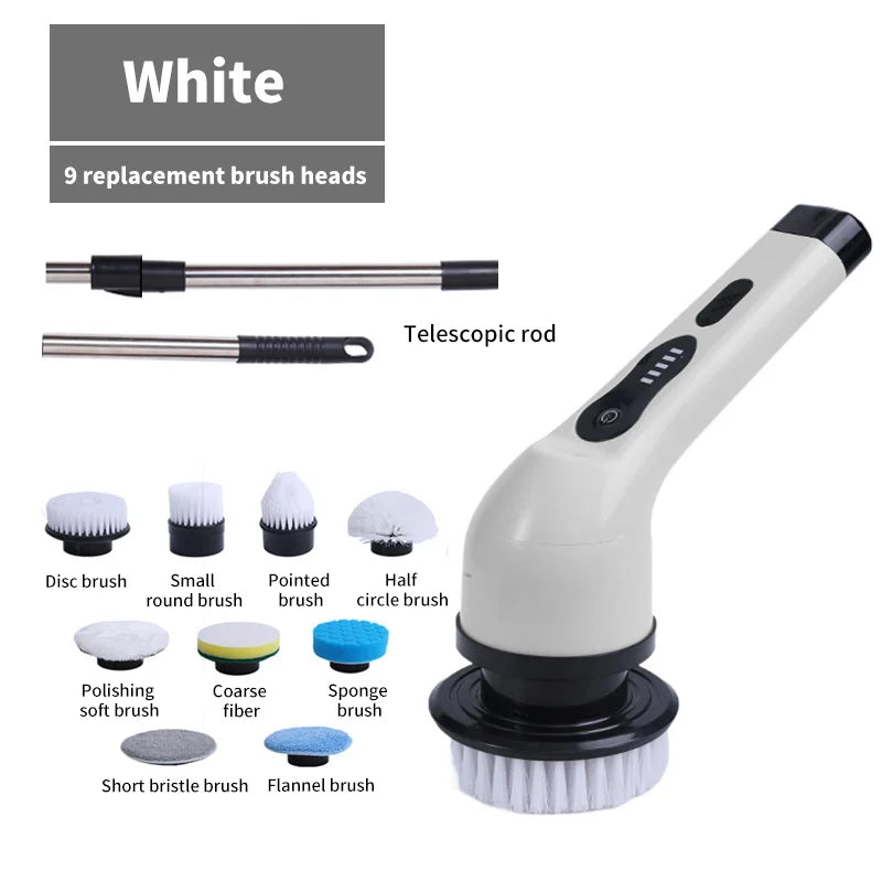 9-in-1 Electric Spin Cleaning Brush – Powerful Scrubber Tools for household, Kitchen, and Bathroom