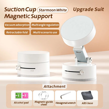 Mini Vacuum Magnetic Phone Holder | Double-Sided Suction, Foldable Stand for iPhone & Android