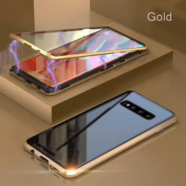 360°Full Protection Metal Magnetic Double-Sided Glass Phone Case For Samsung A55 A54 A52 S23 S22 S24 S25 Ultra Edge Plus S20 FE