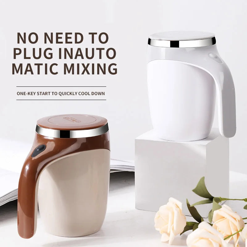 Rechargeable Automatic Stirring Mug – Portable Electric Stainless Steel Cup for Coffee & Drinks