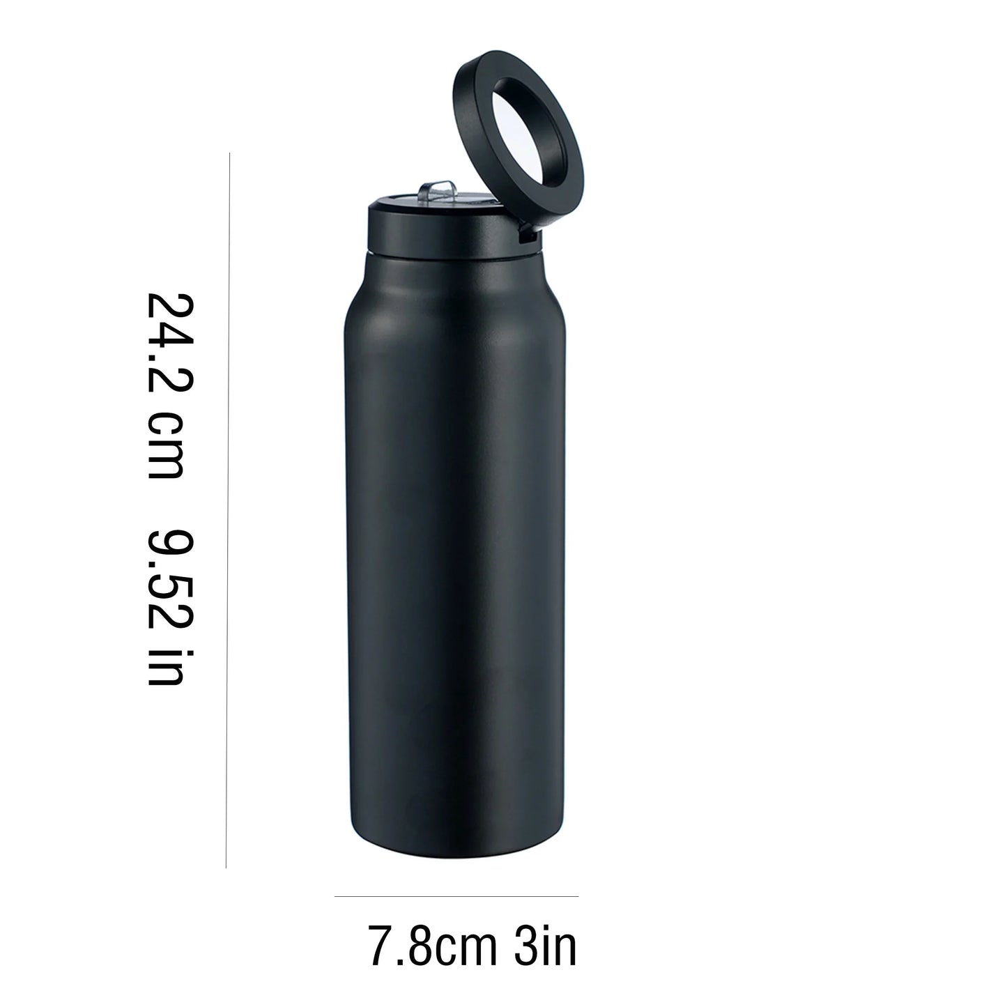 Magnetic Cell Phone Holder Water Bottle 304 Stainless Steel Insulation Cup Large-capacity Thickened Outdoor Sports Water Cups