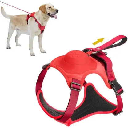 Adjustable Dog Harness with Retractable Leash for Large Dogs | Comfortable Anti-Slip Soft Handle