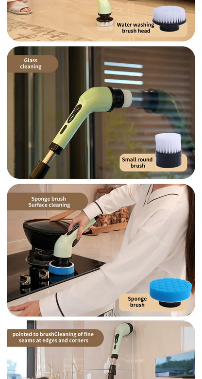 9-in-1 Electric Spin Cleaning Brush – Powerful Scrubber Tools for household, Kitchen, and Bathroom