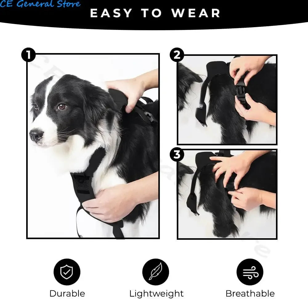 Adjustable Dog Harness with Retractable Leash for Large Dogs | Comfortable Anti-Slip Soft Handle