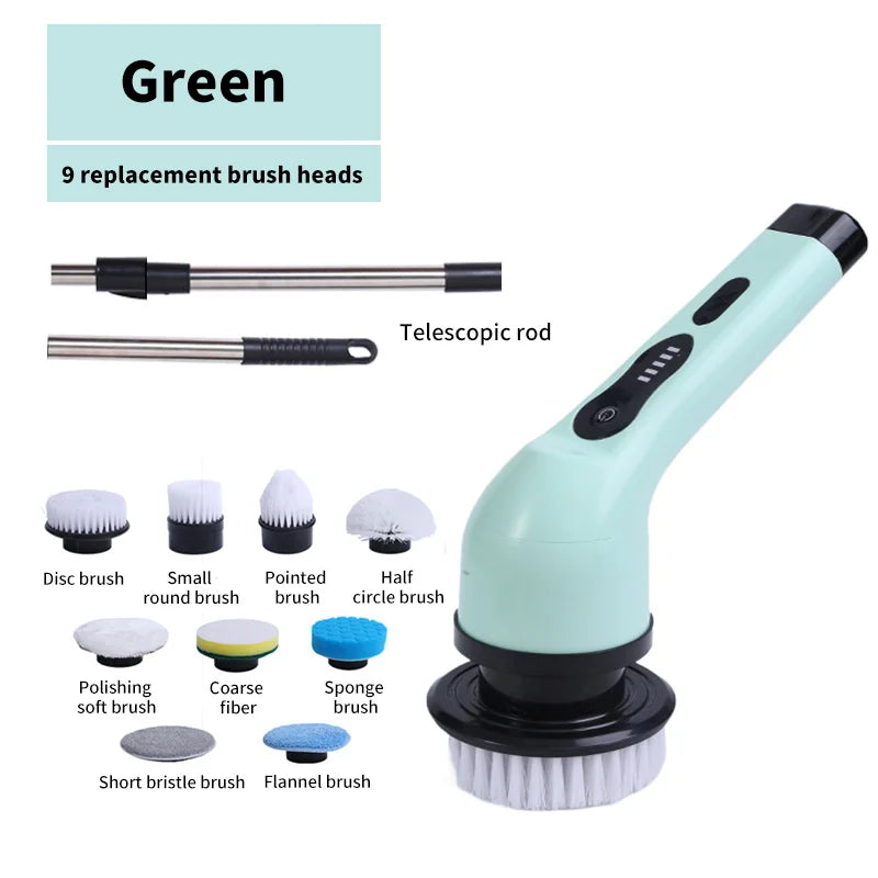 9-in-1 Electric Spin Cleaning Brush – Powerful Scrubber Tools for household, Kitchen, and Bathroom