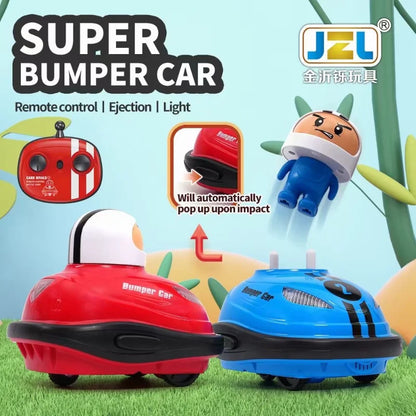 RC Super Battle Bumper Car Toy with 2.4G Remote - Pop-up Doll, Light, Ejection & Crash Bounce - Ideal for Kids & Parenting Gifts