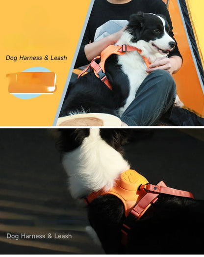 Adjustable Dog Harness with Retractable Leash for Large Dogs | Comfortable Anti-Slip Soft Handle